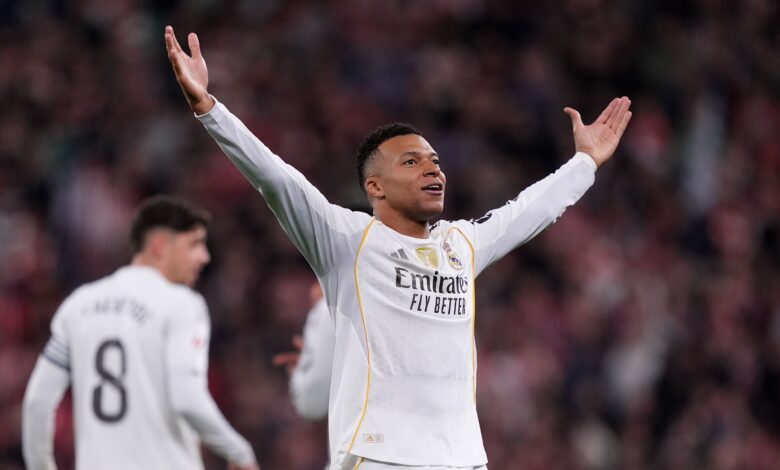 مبابي ثنائي يقود ريال مدريد لاكتساح أتلتيك بيلباو 3-0