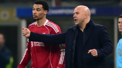 سلوت: من المفترض أن نتحدث عن أداء ليفربول وليس صلاح(getty)