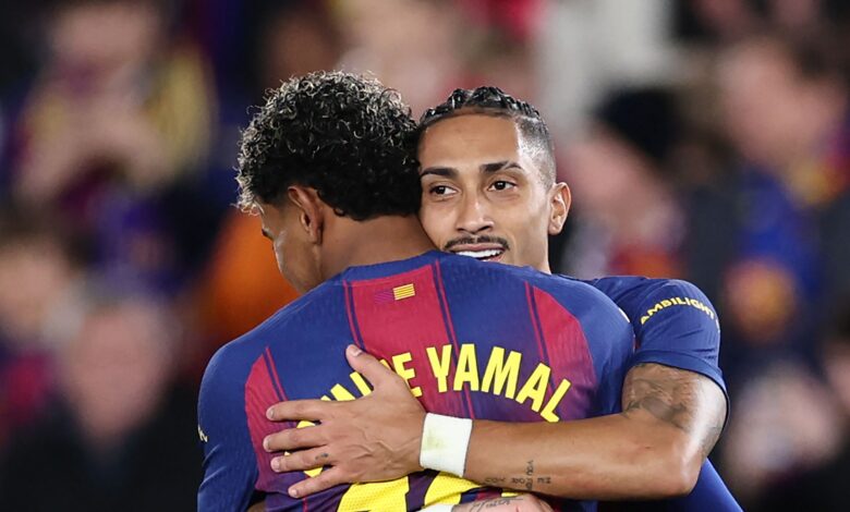 رافينيا ويامال يقودان برشلونة للفوز على فياريال- getty