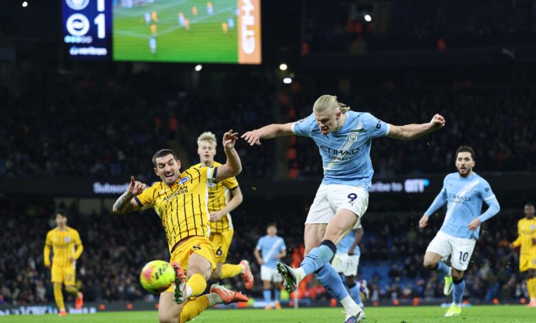 برايتون يوقف مانشستر سيتي وهالاند يهز الشباك