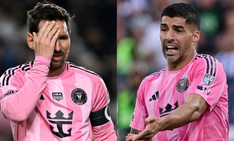 غضب ميسي: سواريز يحتضن نجم إنتر ميامي بعد هزيمة LAFC - Getty