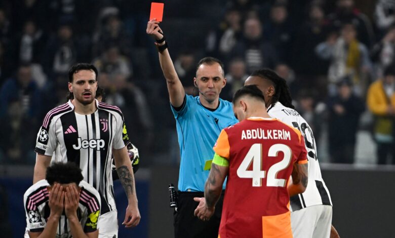 بطاقة حمراء 'جنائية' للويد كيلي: المشجعون غاضبون من قرار يوفنتوس ضد غلطة سراي - Getty Images Sport