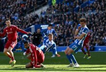 ليفربول ينهار أمام برايتون: احتمالية التراجع للمركز السادس في الدوري الإنجليزي