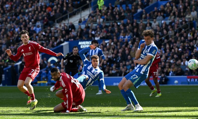 ليفربول ينهار أمام برايتون: احتمالية التراجع للمركز السادس في الدوري الإنجليزي