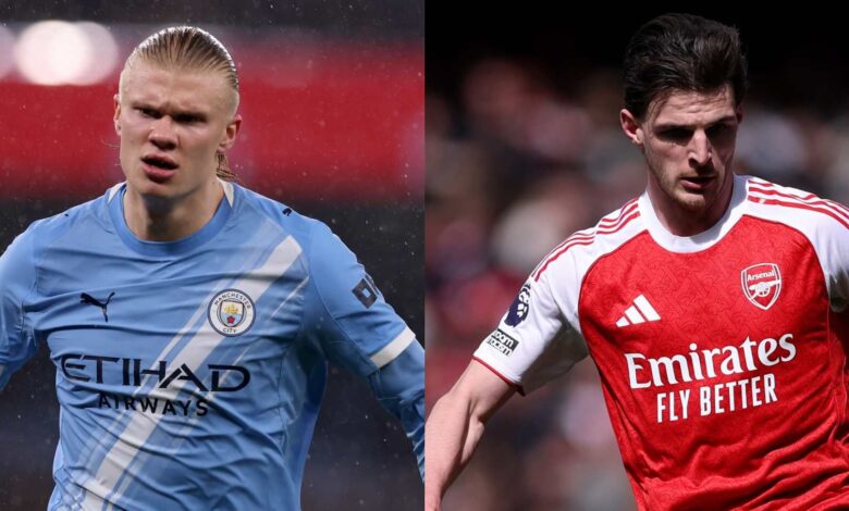 التشكيل الرسمي.. هالاند يتحدى رايس في موقعة السيتي وآرسنال