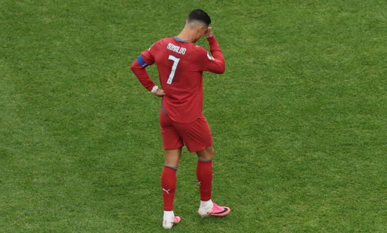 احتفال رونالدو في كأس العالم رغم غيابه عن التسجيل